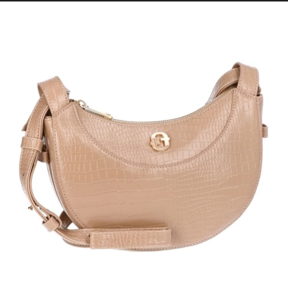 Time + Tru Olivia Crescent Crossbody Gold Tone Hardware